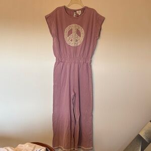 Umgee Mauve Peace Sign Jumpsuit